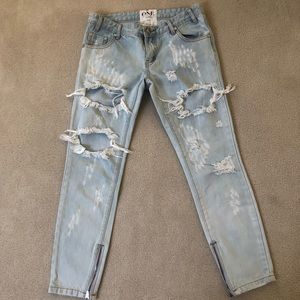 One Teaspoon Distressed Denim Size 26